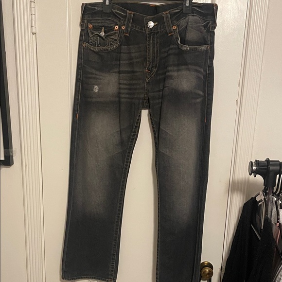 True Religion Men's Black Straight Jeans - Picture 1 of 4